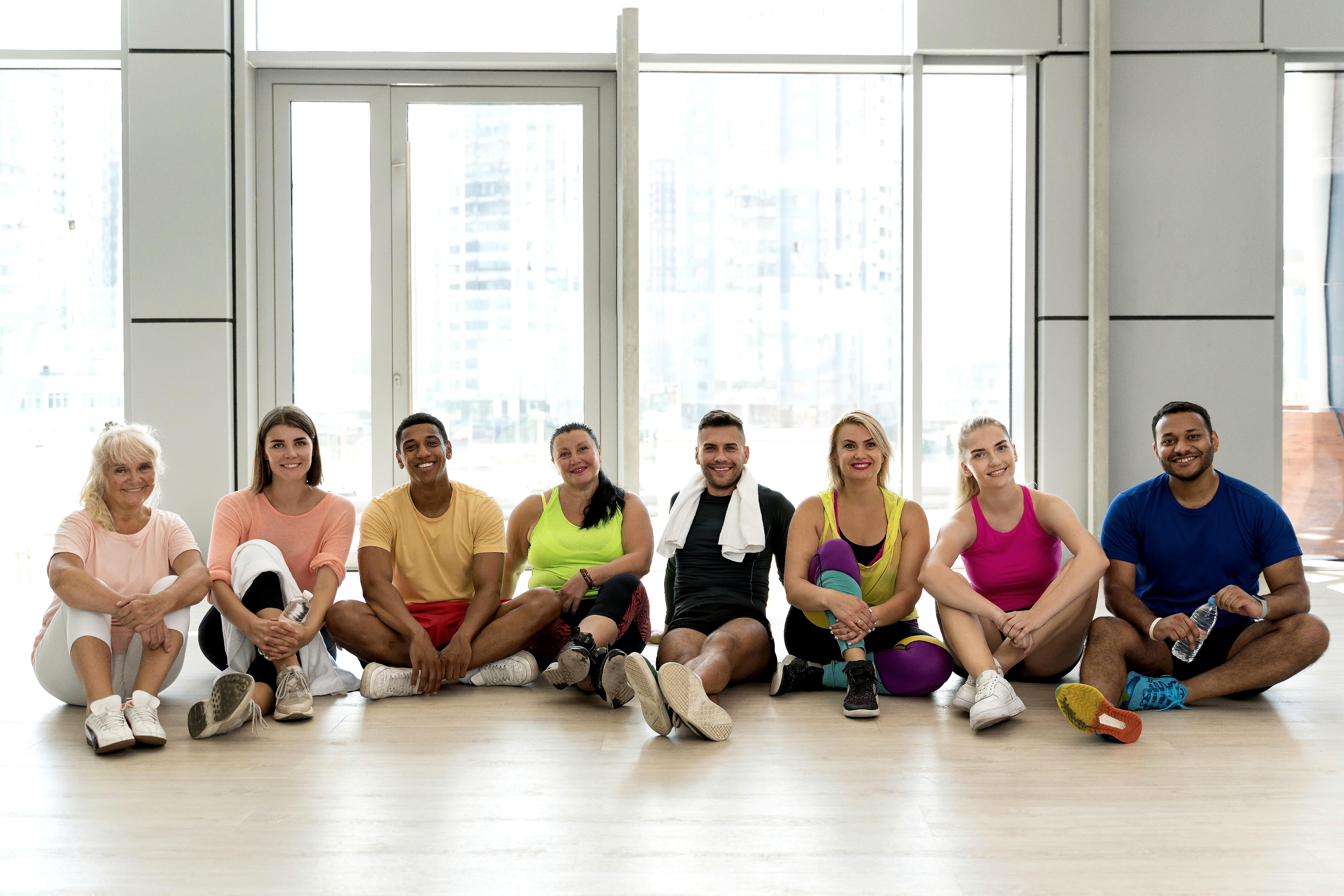 Apartment community fitness class